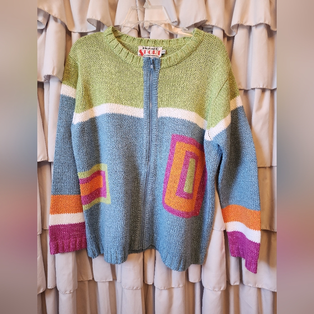 Women's Richard Sport Eightys Colorblock Sweater Size Extra Large